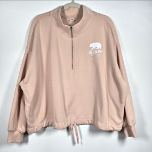 Old Navy California Peach Apple Blossom 1/2 Zip Pullover Sweatshirt Size XL